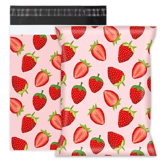 10 Pk 10x13” Strawberry Polymailers - Picture 1 of 3